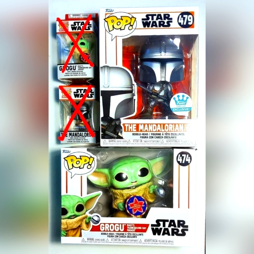 Funko #479 Mandalorian Beskar Excl #474 Grogu Macy's Thanksgiving Day Parade